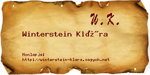 Winterstein Klára névjegykártya